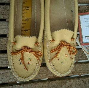 Moccasins slippers real leather handmade in Canada